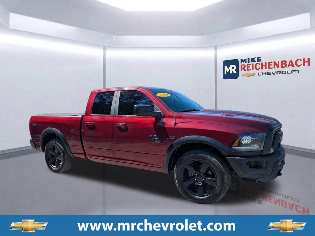 2019 RAM 1500 Classic Warlock in Red — front three-quarter view