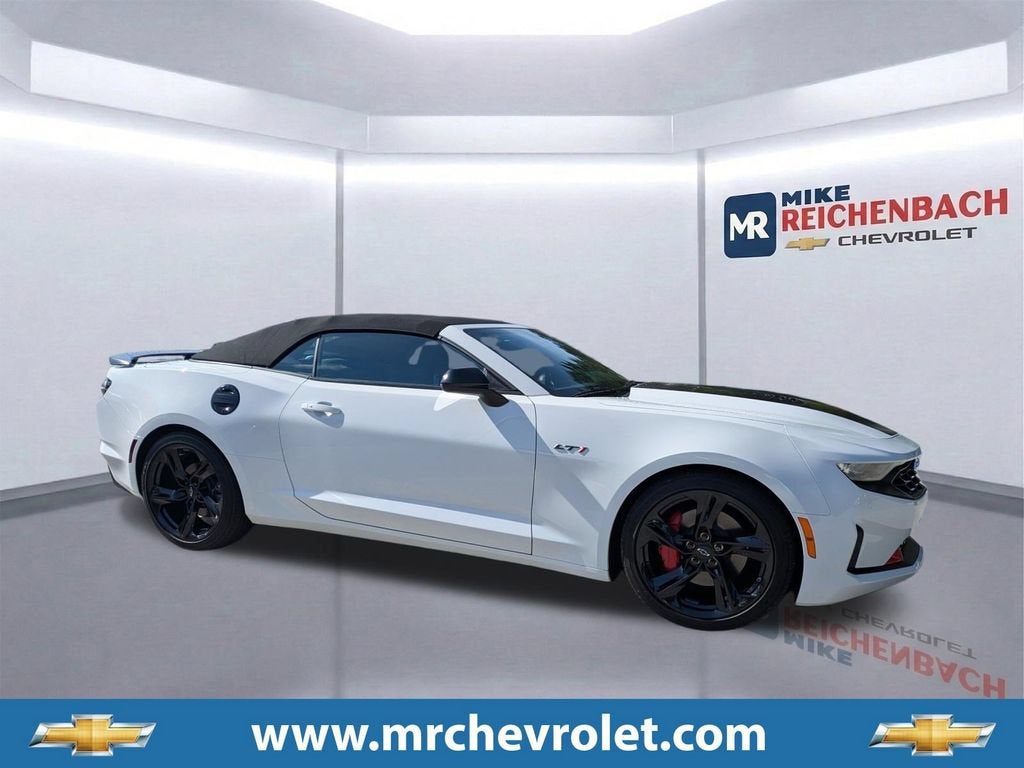 2023 Chevrolet Camaro LT1 in Summit White — front three-quarter view