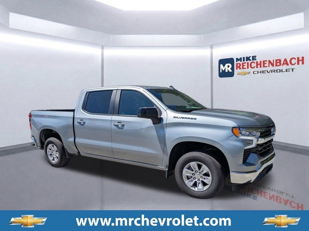 2025 Chevrolet Silverado 1500 LT in Sterling Gray Metallic — front three-quarter view