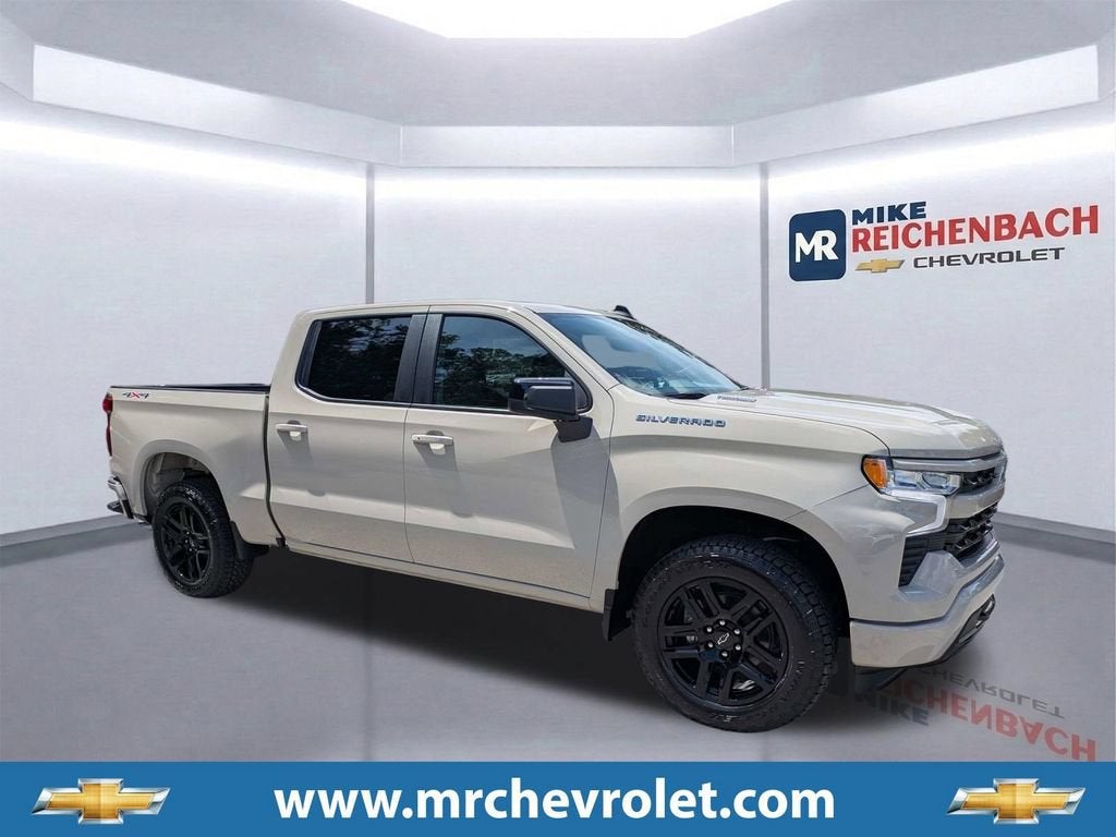 2026 Chevrolet Silverado 1500 RST in White Sands — front three-quarter view