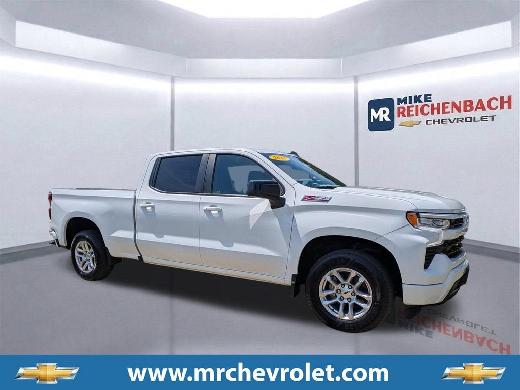 2023 Chevrolet Silverado 1500 RST in Summit White — front three-quarter view