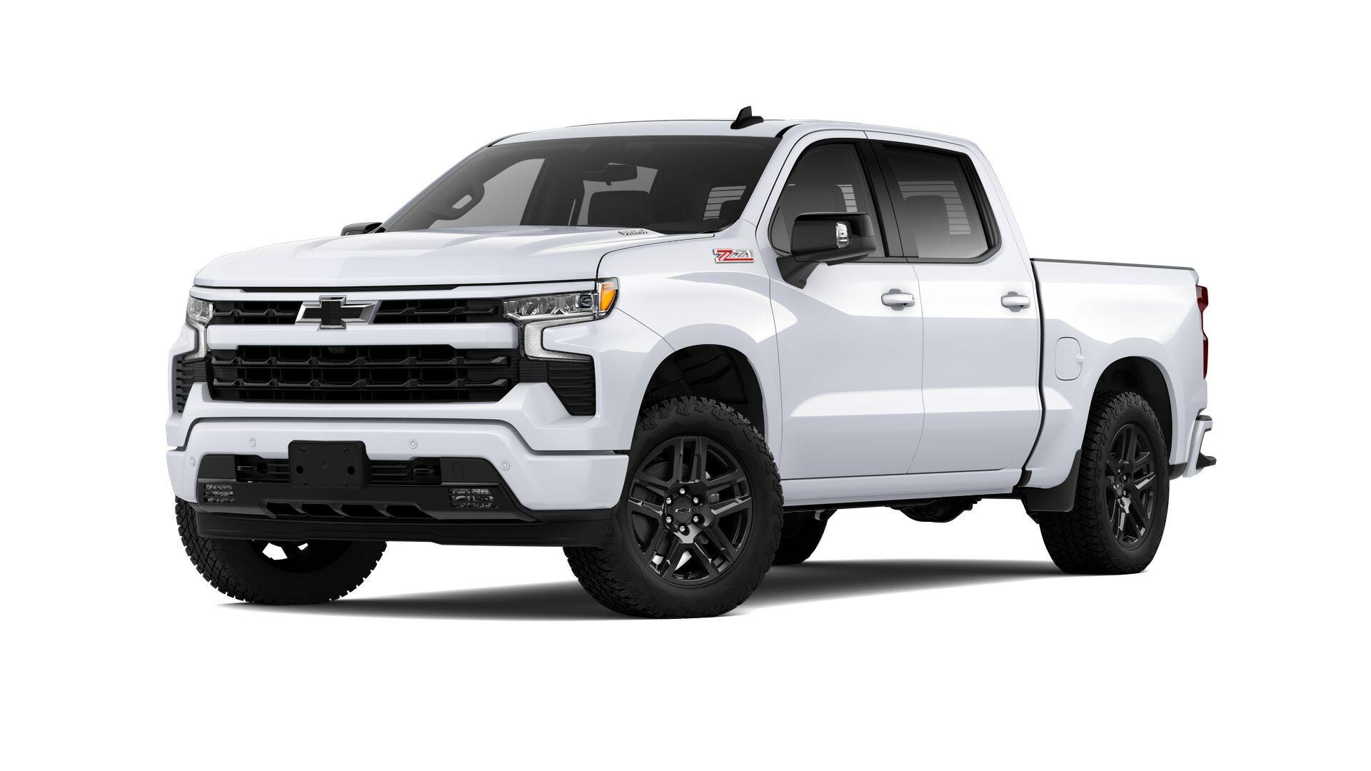 2025 Chevrolet Silverado 1500 RST in Summit White — front three-quarter view
