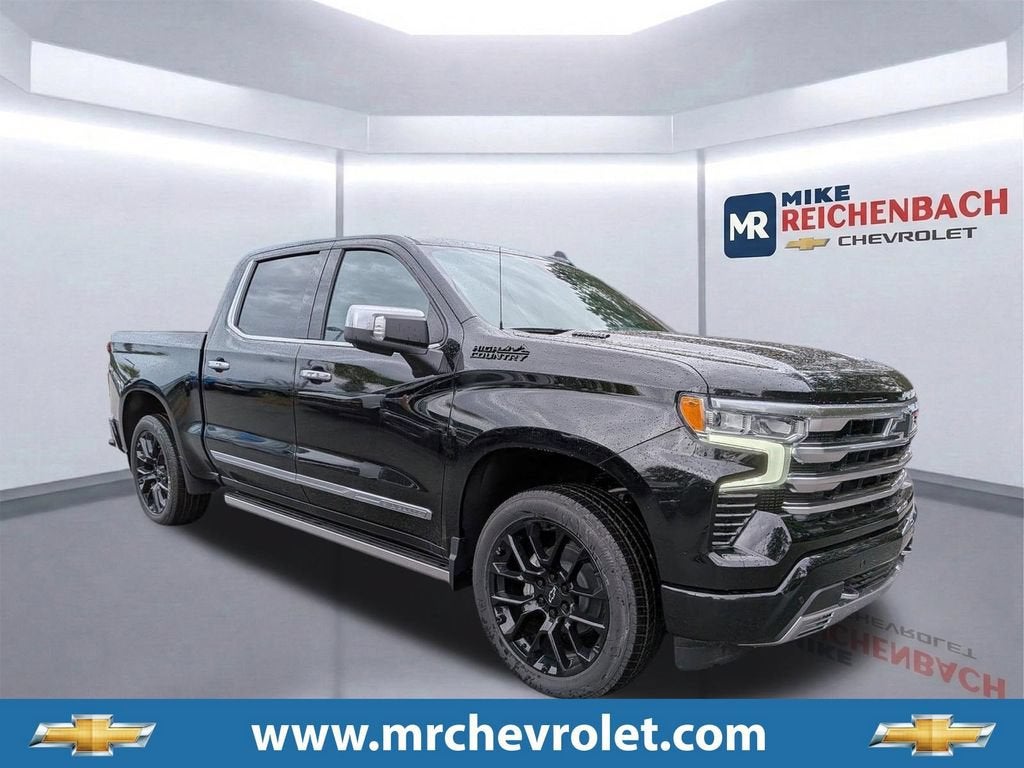 2026 Chevrolet Silverado 1500 High Country in Black — front three-quarter view