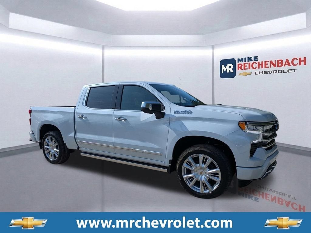 2026 Chevrolet Silverado 1500 High Country in Polar White Tricoat — front three-quarter view