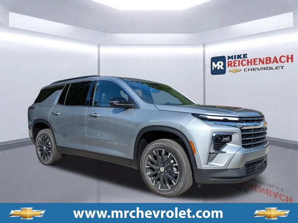 2026 Chevrolet Traverse LT in Sterling Gray Metallic — front three-quarter view