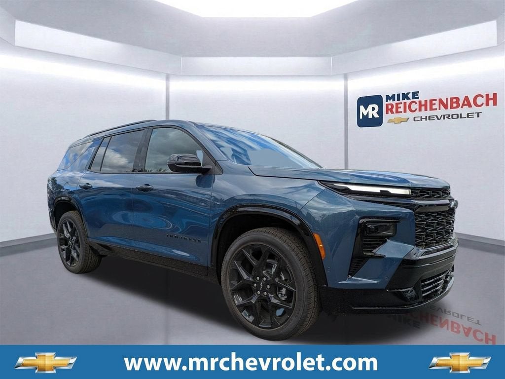 2026 Chevrolet Traverse RS in Lakeshore Blue Metallic — front three-quarter view