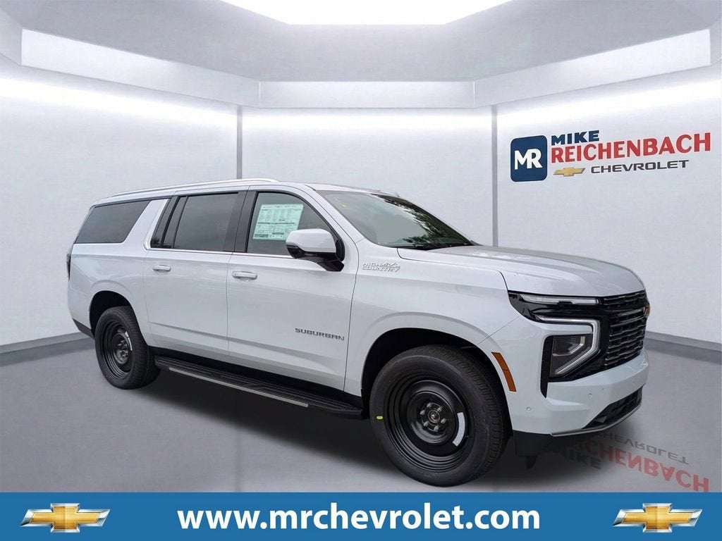 2026 Chevrolet Suburban High Country in Polar White Tricoat — front three-quarter view