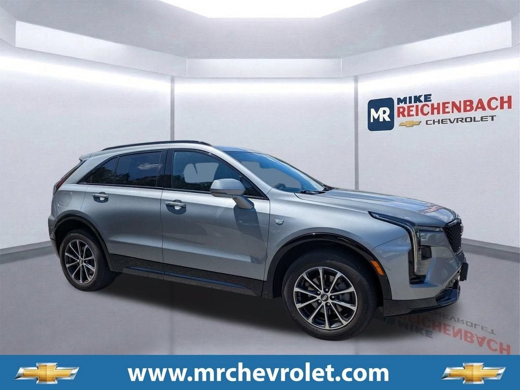 2024 Cadillac XT4 Sport in Argent Silver Metallic — front three-quarter view