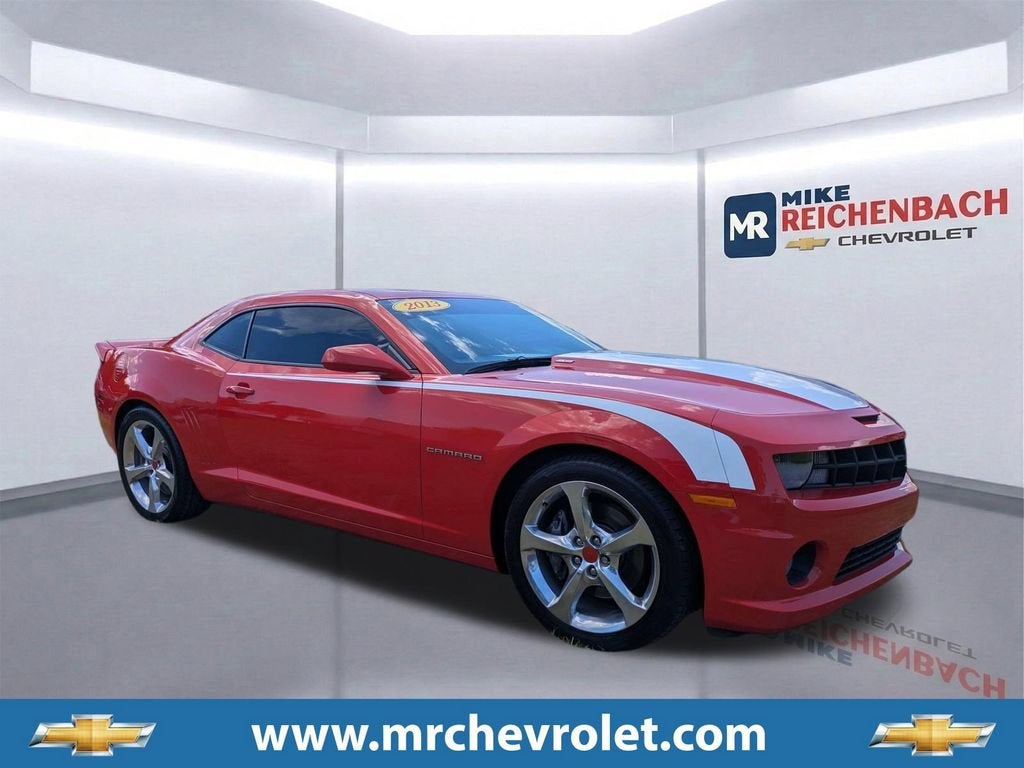 2013 Chevrolet Camaro SS in Inferno Orange Metallic — front three-quarter view