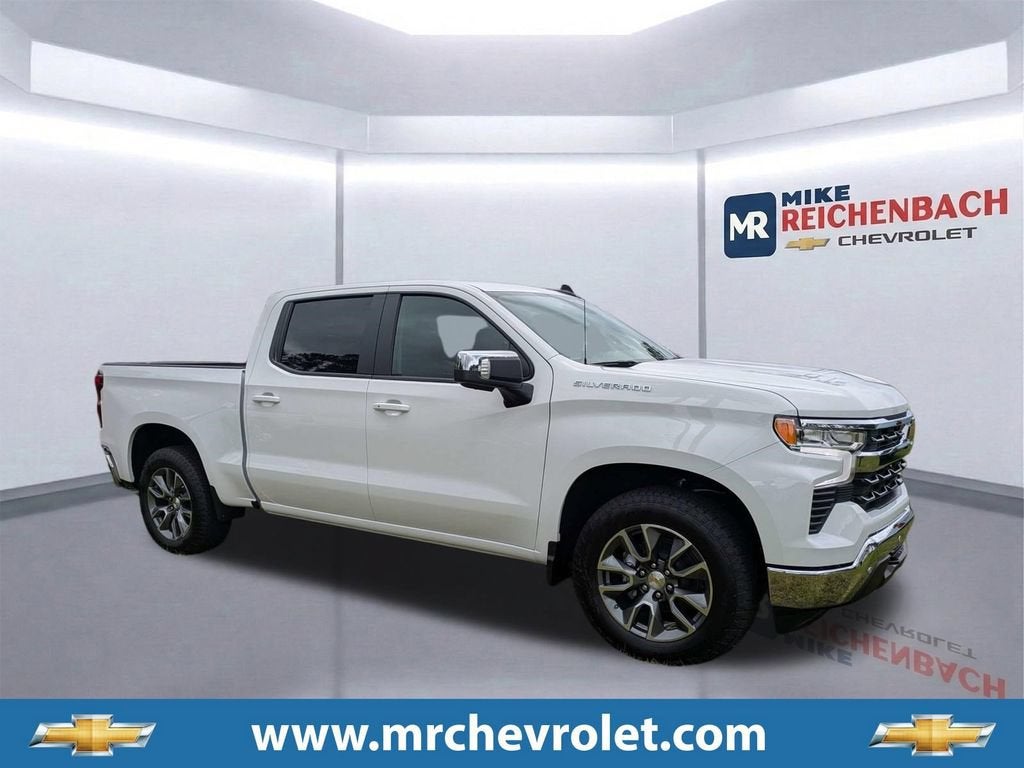 2026 Chevrolet Silverado 1500 LT in Summit White — front three-quarter view