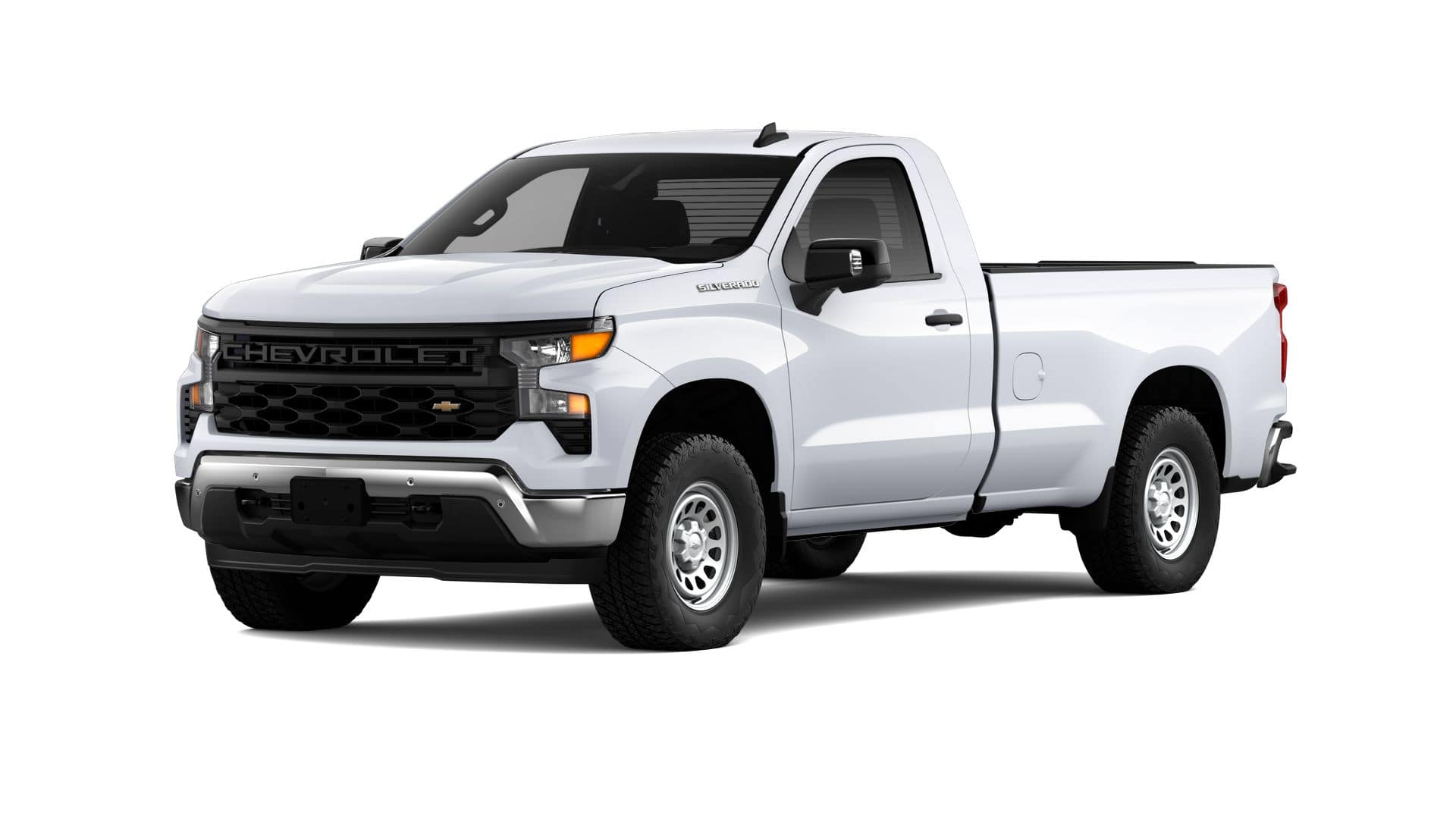2026 Chevrolet Silverado 1500 WT in Summit White — front three-quarter view