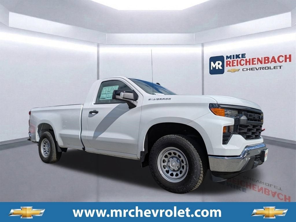 2026 Chevrolet Silverado 1500 WT in Summit White — front three-quarter view