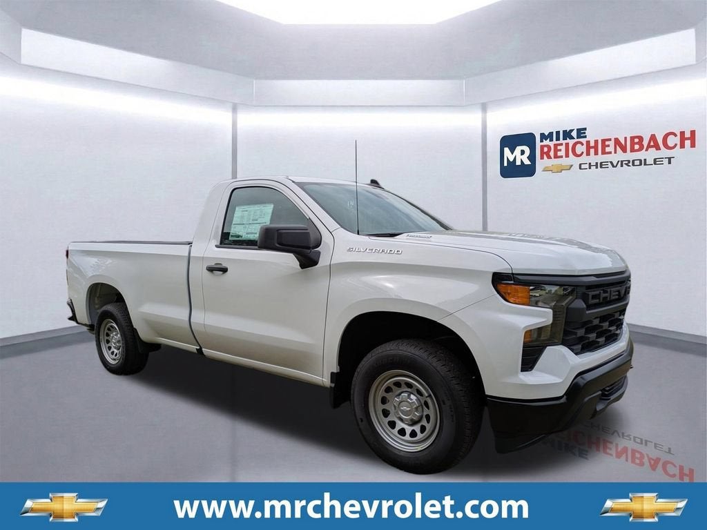 2026 Chevrolet Silverado 1500 WT in Summit White — front three-quarter view