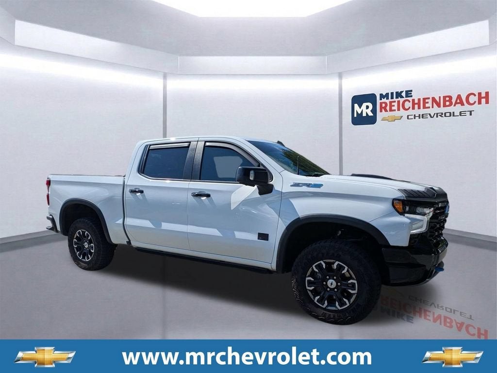2023 Chevrolet Silverado 1500 ZR2 in Summit White — front three-quarter view
