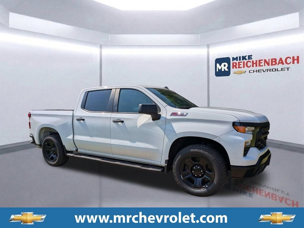 2025 Chevrolet Silverado 1500 WT in Summit White — front three-quarter view
