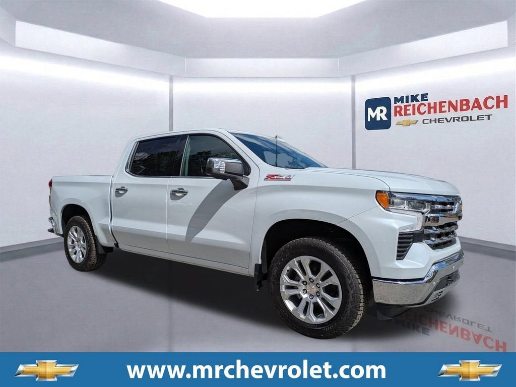 2026 Chevrolet Silverado 1500 LTZ in Polar White Tricoat — front three-quarter view