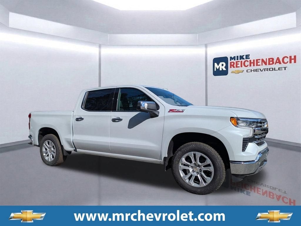 2026 Chevrolet Silverado 1500 LTZ in Polar White Tricoat — front three-quarter view